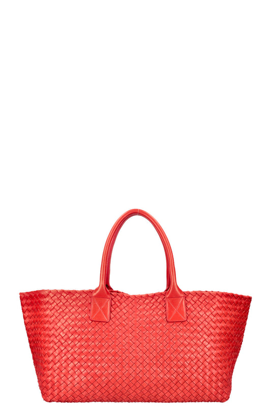 BOTTEGA VENETA Medium Cabat Tote Intrecciato Red