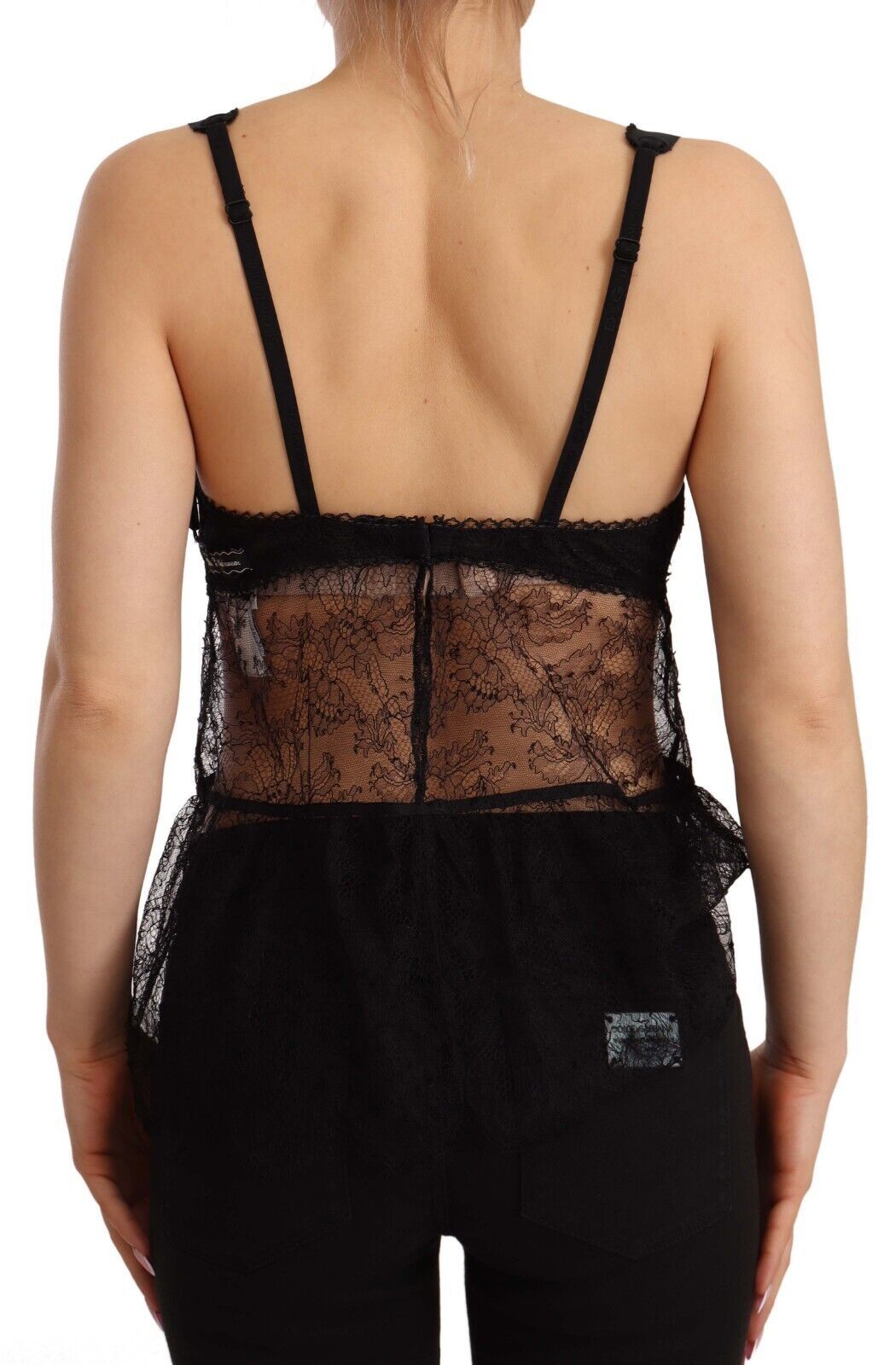 Dolce & Gabbana Black Silk Lace Babydoll Nylon Lingerie Women's Top