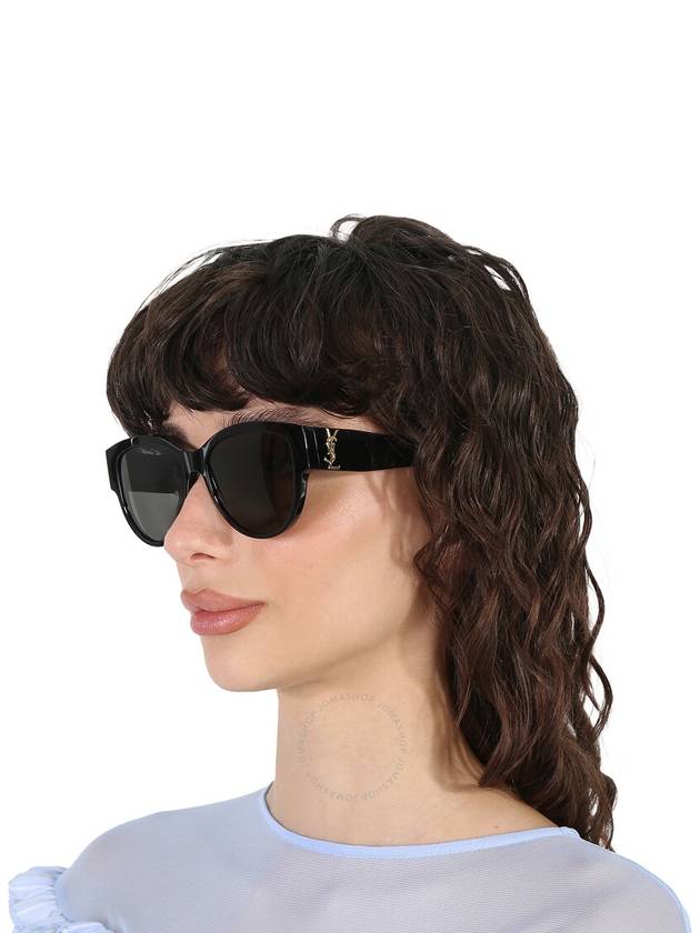 Saint Laurent Saint Laurent Grey Oval Ladies Sunglasses SL M3 002 55