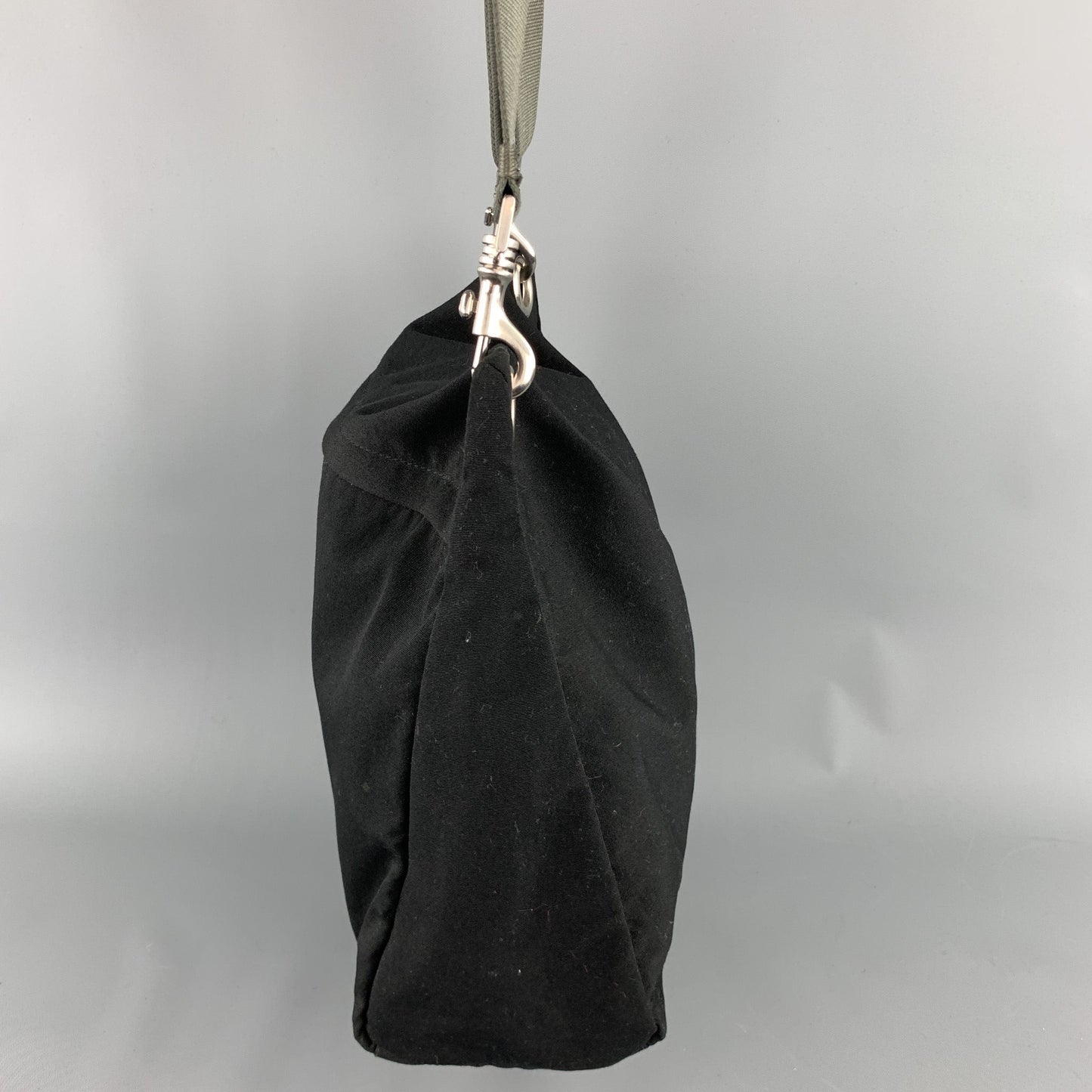 PRADA Black Polyamide Canvas Messenger Handbag