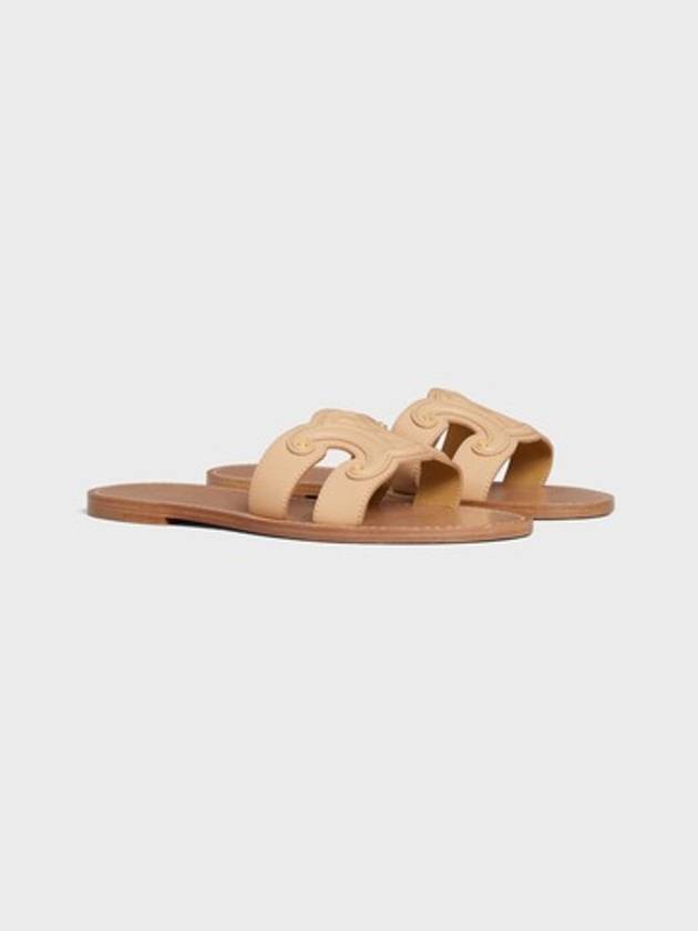 CELINE Triomphe Calfskin Mule Nude