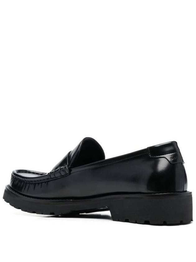 Saint Laurent Monogram Leather Loafers Black