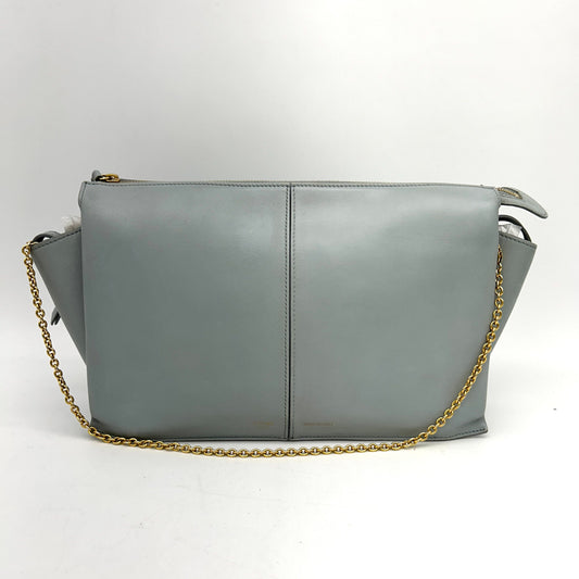 CELINE Smooth Calfskin Tri-Fold Clutch on Chain Cloud LA22937