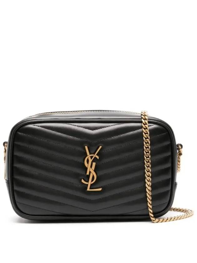 Saint Laurent Lou Small Leather Cross Bag Black