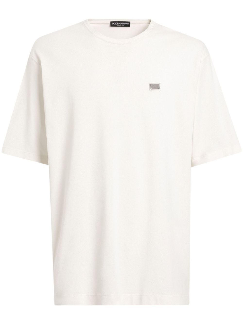 Dolce & Gabbana Men Cotton T-Shirt With Metal Tag