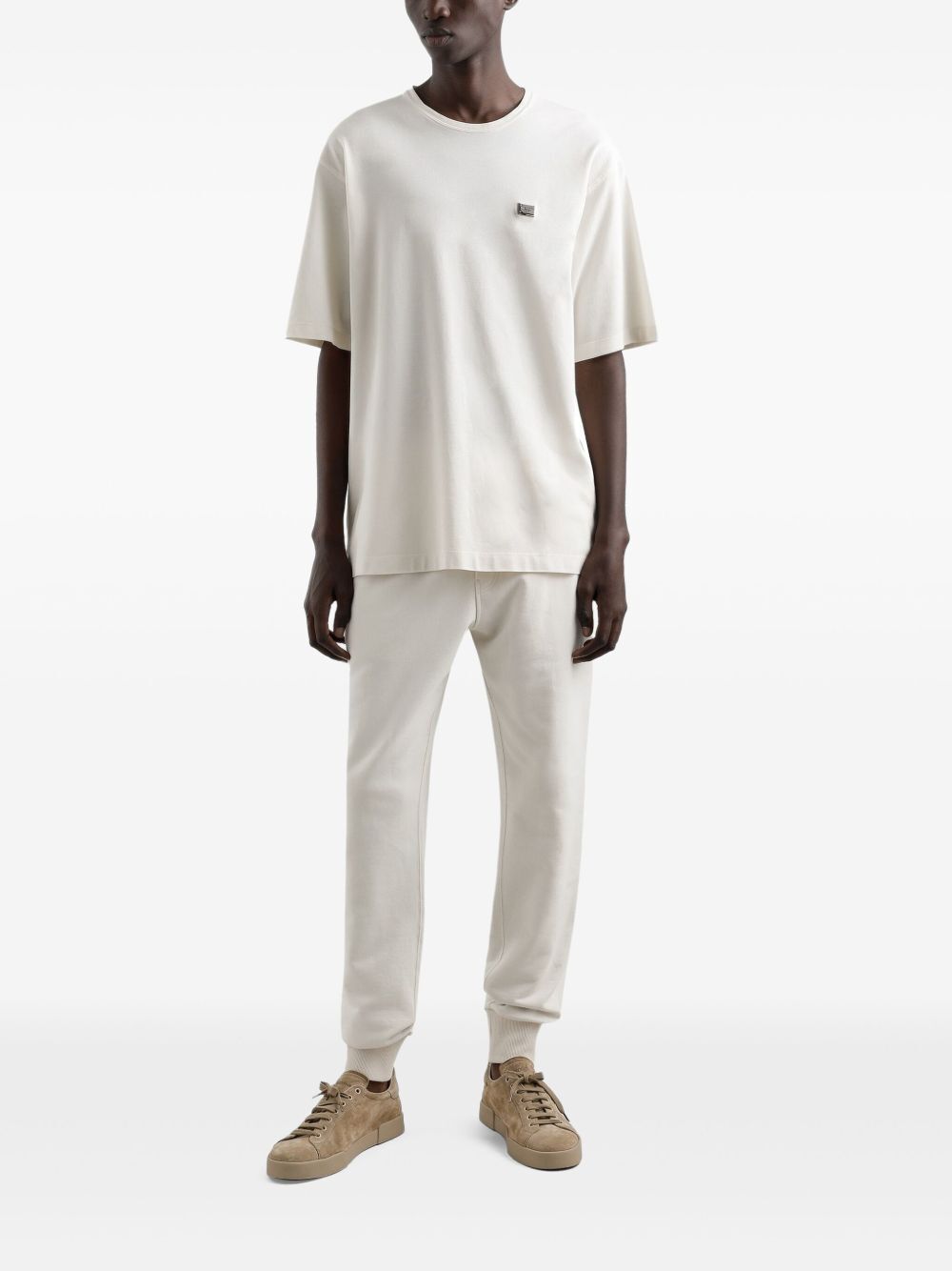 Dolce & Gabbana Men Cotton T-Shirt With Metal Tag