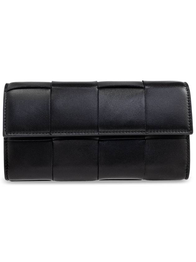 Bottega Veneta Bottega Veneta Leather Wallet, Women's, Black
