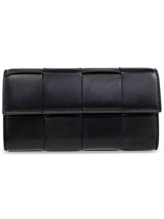 Bottega Veneta Bottega Veneta Leather Wallet, Women's, Black