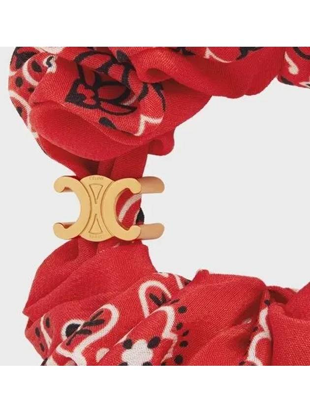 CELINE Americana Bandana Scrunchy Red