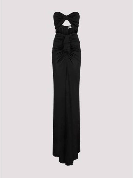 Saint Laurent Long One Piece 740141 Y7F98 1000 NOIR