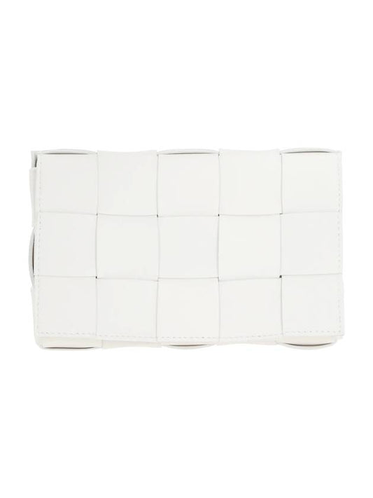Bottega Veneta Cassette Intrecciato Small Cross Bag White