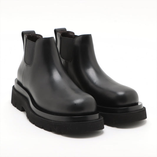 Bottega Veneta  Rug Leather X Fabric Side Goar Shoes 37.5  Black Chelsea Boots