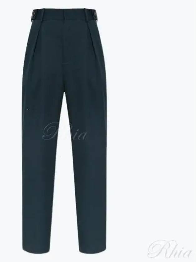 Bottega Veneta Wool Straight Pants Green