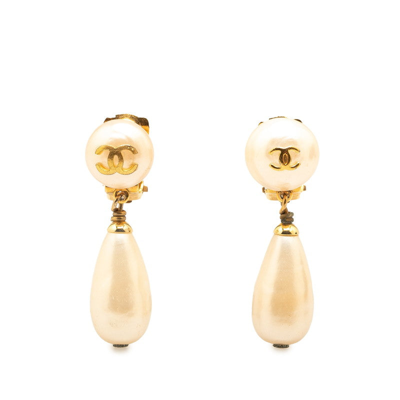 Chanel Vintage Coco Mark Earrings Gold