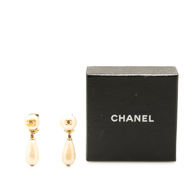 Chanel Vintage Coco Mark Earrings Gold