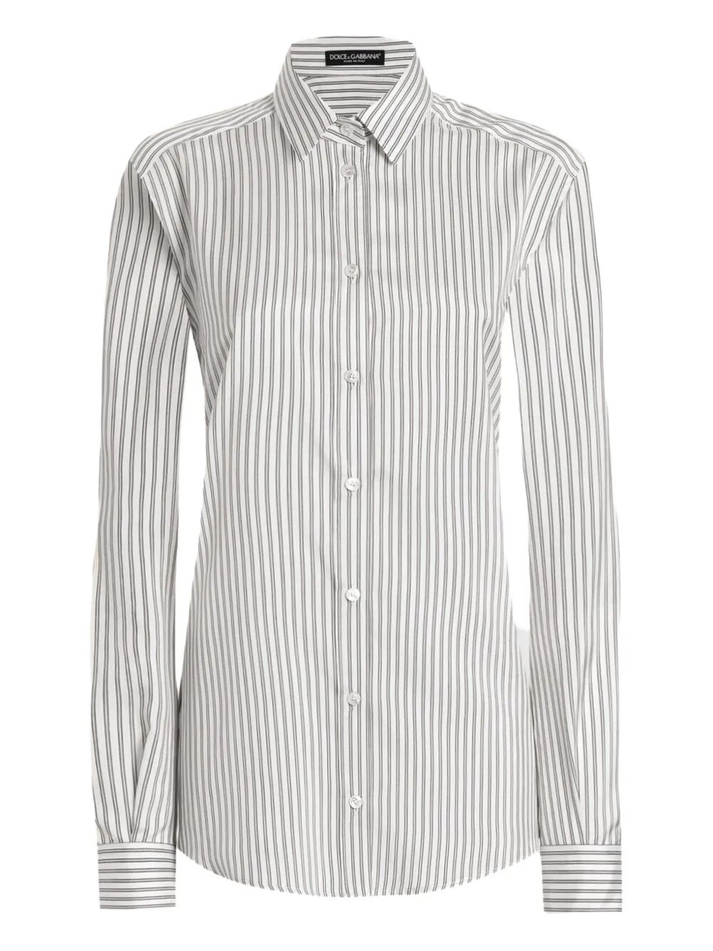 Dolce & Gabbana Women Camicia In Seta Con Stampa A Righe