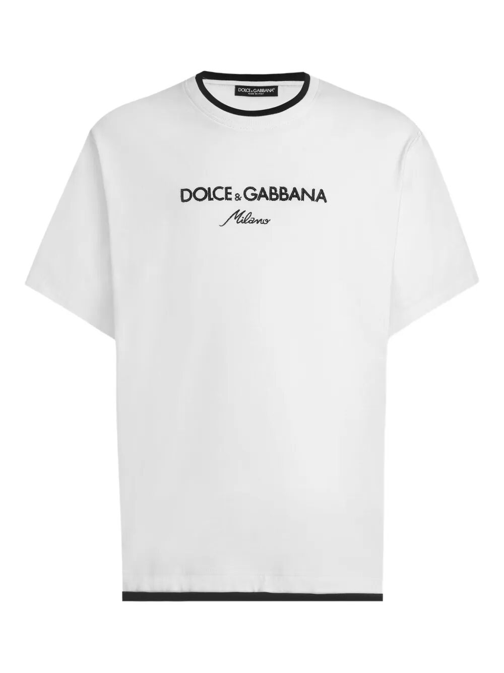 Dolce & Gabbana Men Logo-Embroidered Layering Cotton T-Shirt