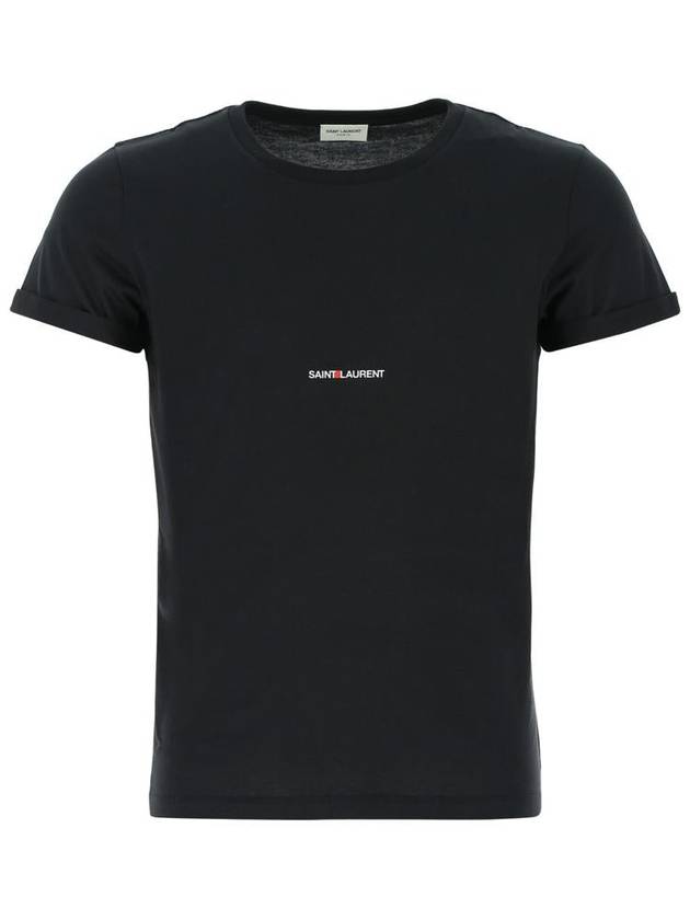 Saint Laurent Men's Small Logo Short Sleeve T-Shirt Black