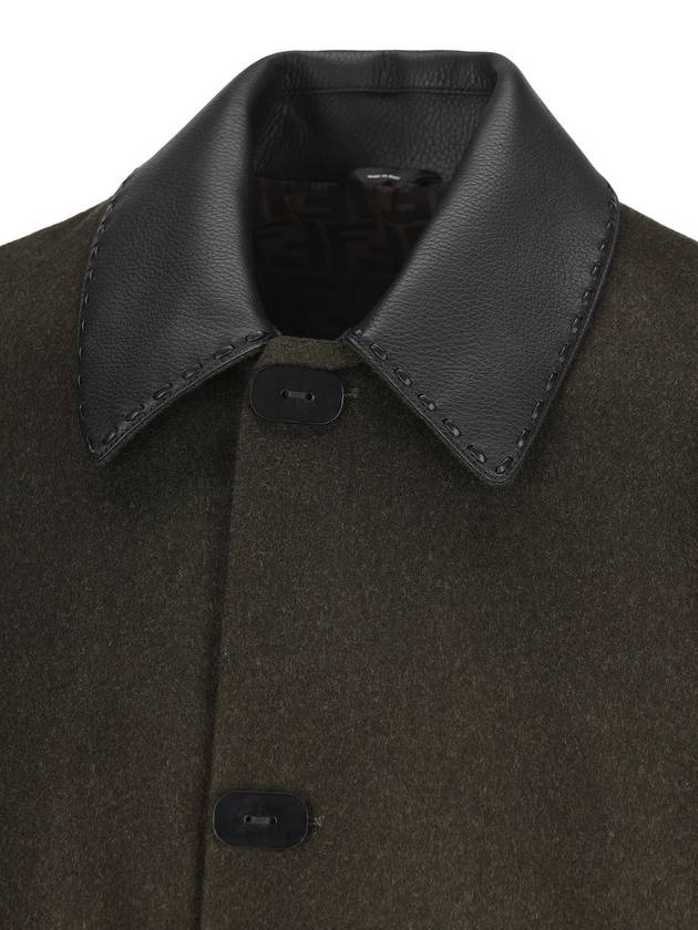 Fendi Mohair Wool Single Coat Green