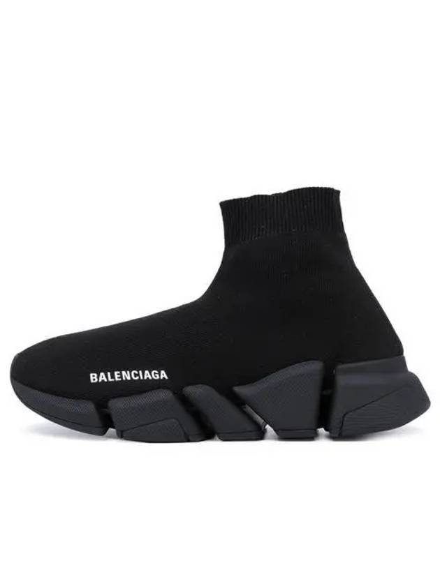 Balenciaga Speed 2.0 High Top Sneakers Shiny Black