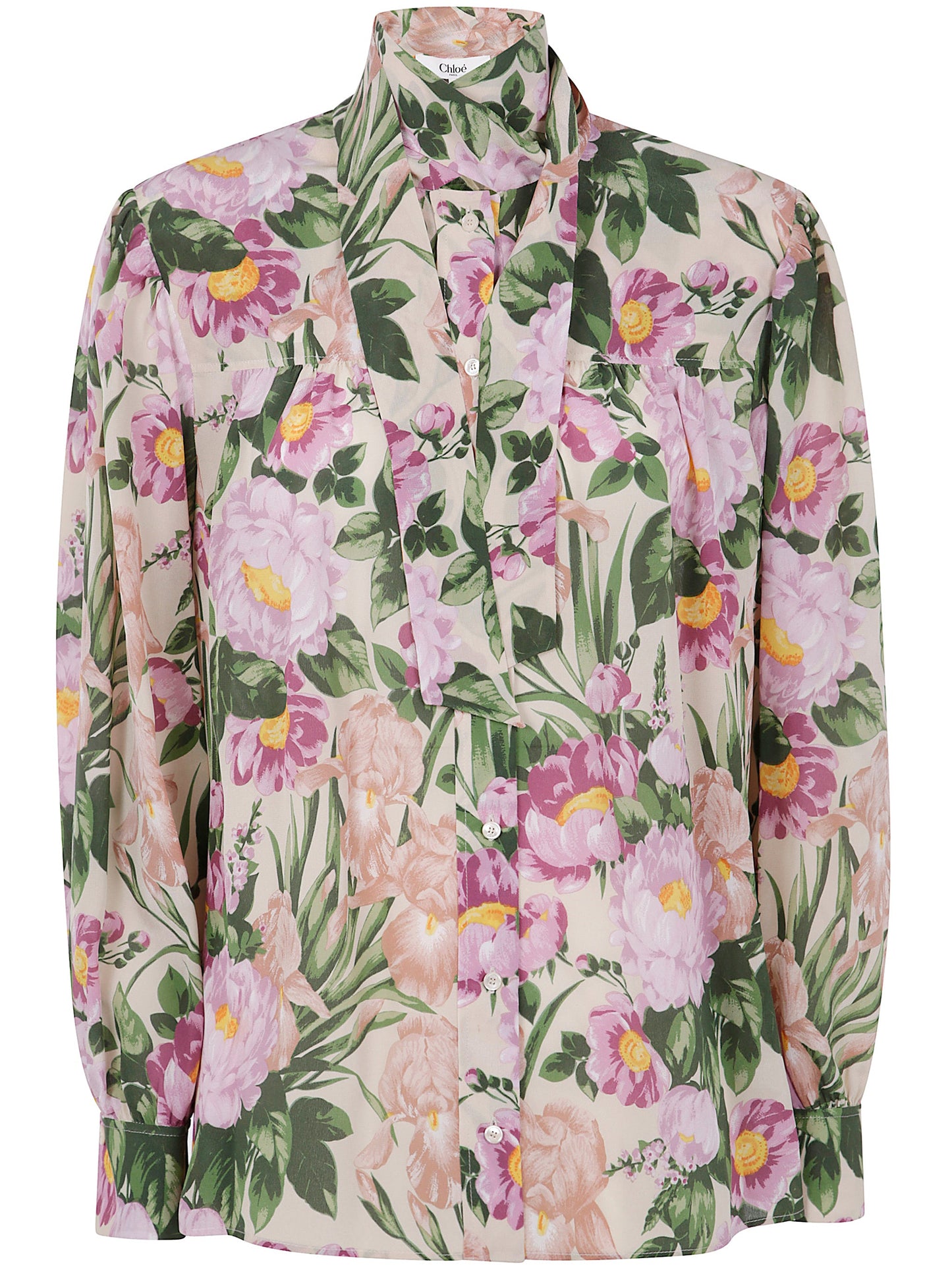 Chloe Women Floreal Print Scarf Shirt