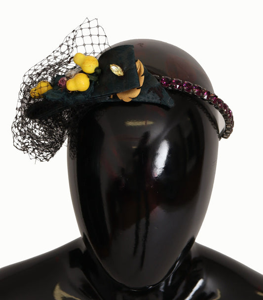 Dolce & Gabbana Purple Crystal Diadem Headband Lemons Sicily Women's Tiara