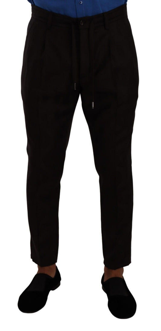 Dolce & Gabbana Bordeaux Wool Men Skinny Trouser Men's Pants