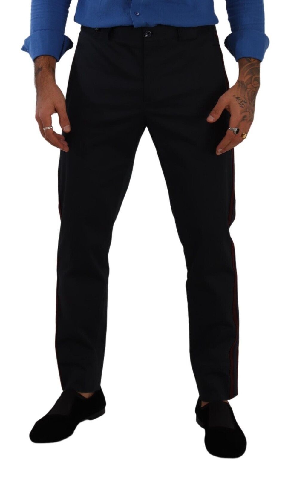 Dolce & Gabbana Blue Bordeaux Cotton Skinny Chino Men's Pants