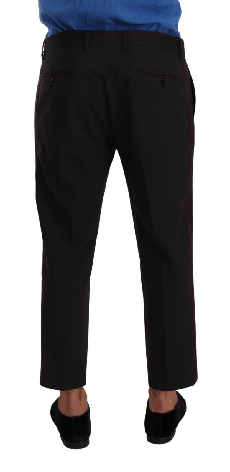 Dolce & Gabbana Gray Bordeaux Wool Trouser Dress Men's Pants