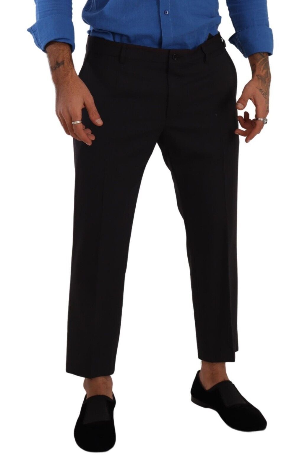 Dolce & Gabbana Gray Bordeaux Wool Trouser Dress Men's Pants