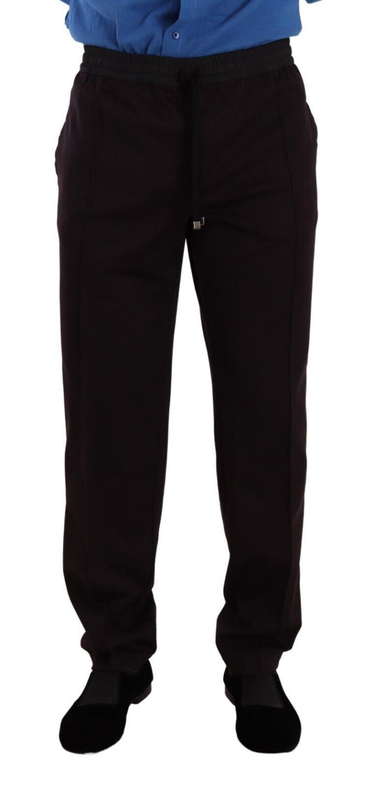 Dolce & Gabbana Bordeaux Cotton Mens Skinny Trouser Men's Pants