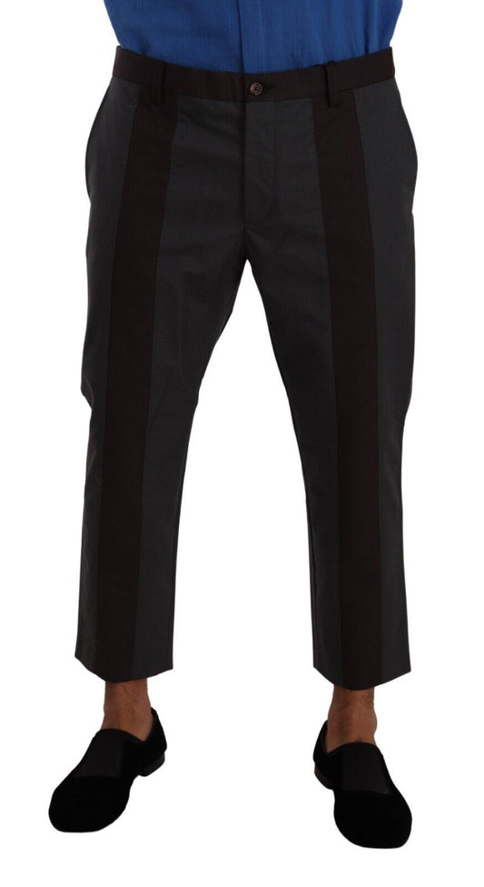 Dolce & Gabbana Gray Bordeaux Striped Cropped Trouser Men's Pants