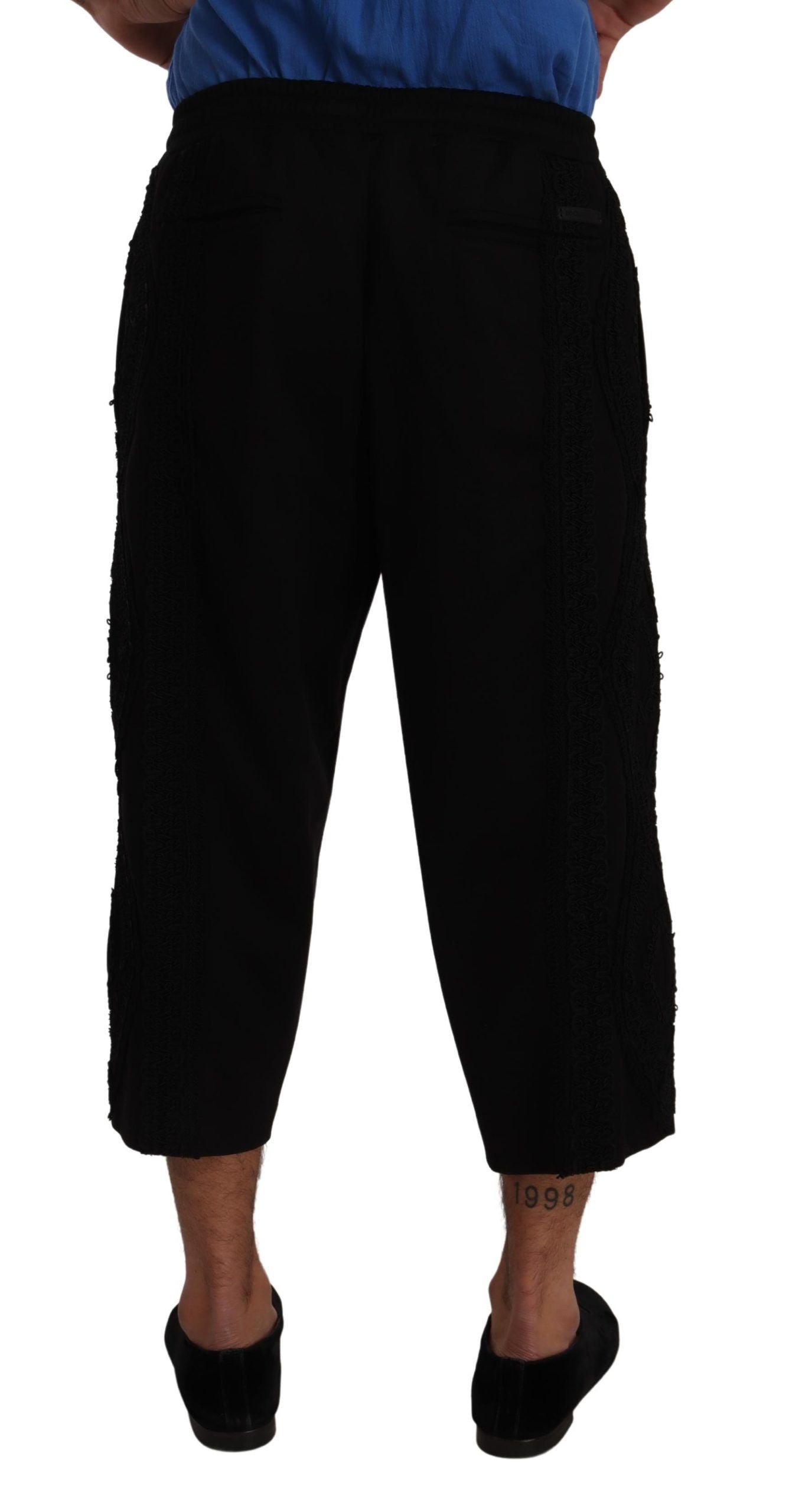 Dolce & Gabbana Black Cotton Torero SweatMen's Shorts Men's Pants
