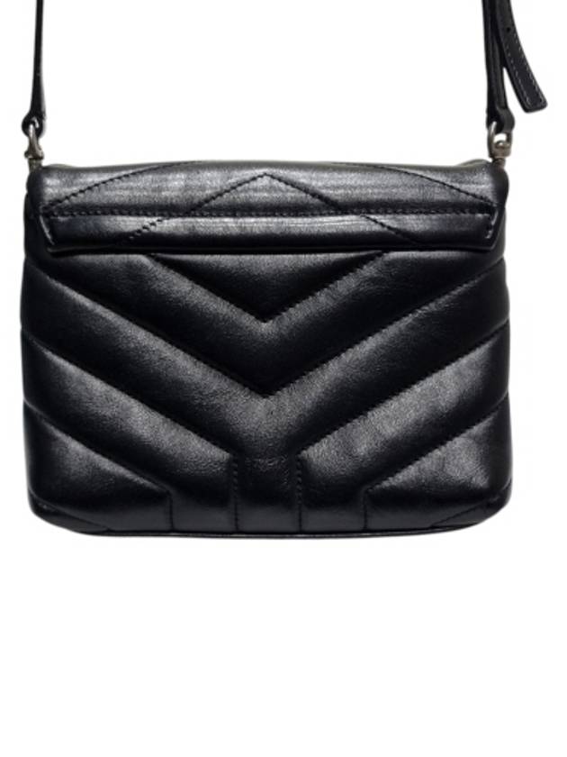 Saint Laurent 467072 Black leather silver Lulu Toy cross bag