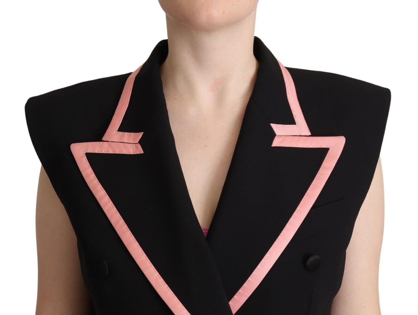 Dolce & Gabbana Black Wool Blend Sleeveless Jumpsuit Women's Dress