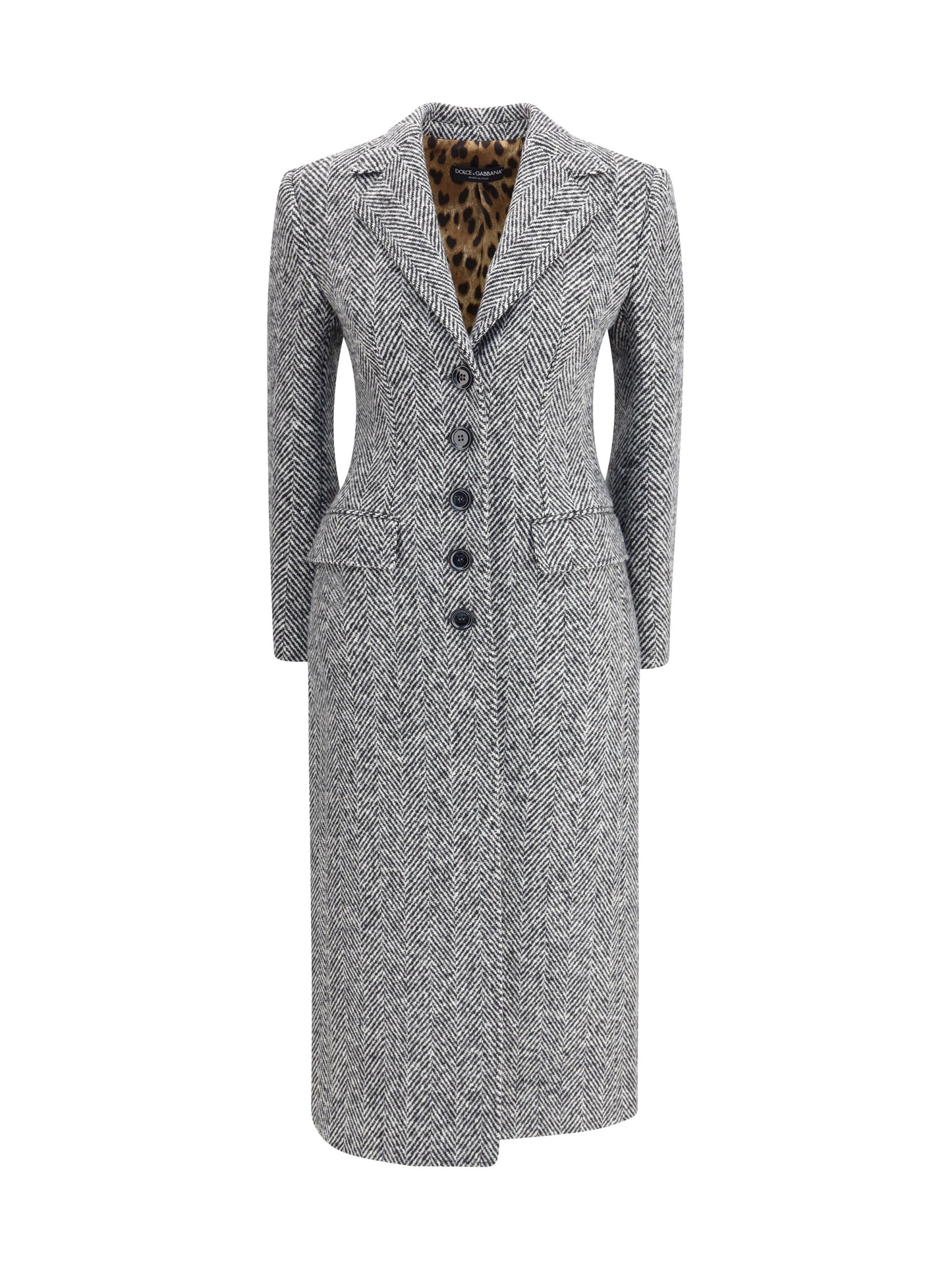 Dolce & Gabbana Women Single-Breasted Chevron Coat