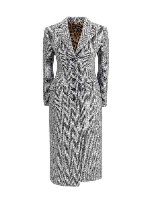 Dolce & Gabbana Women Single-Breasted Chevron Coat