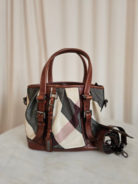 Burberry Brown Mega Check Lowry Tote Bag