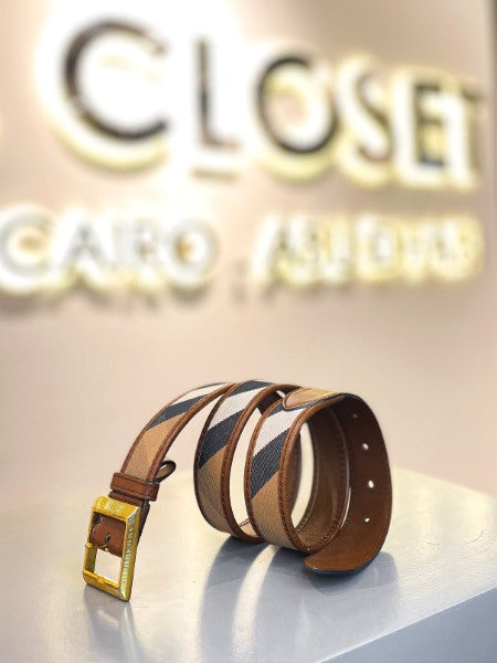Burberry Brown Haymarket Check Belt 34