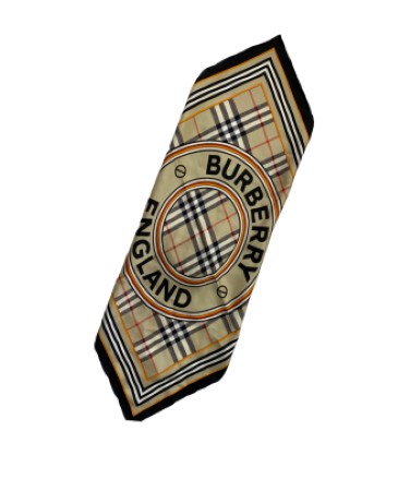 Burberry Beige Burberry Logo Print Small Silk Scarf