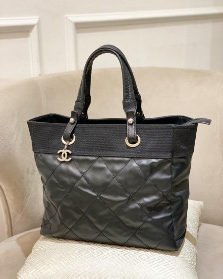 Chanel Black CC Paris Biarritz Tote Bag