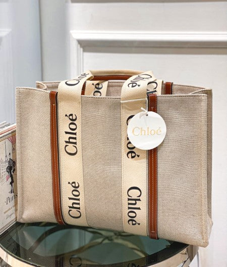 Chloe Bicolor Woody Large Tote Bag