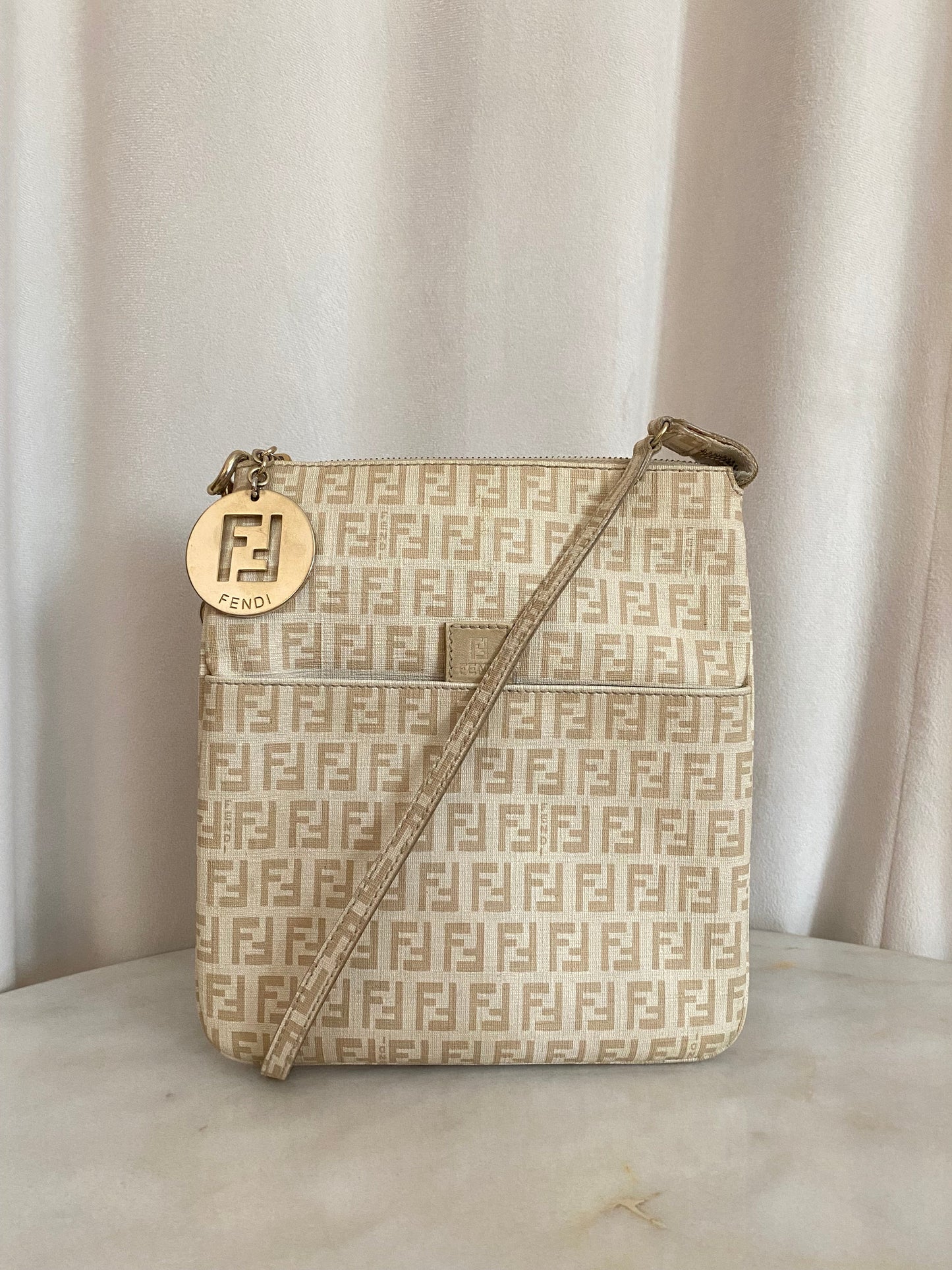 Fendi Beige Zucchino Crossbody Bag