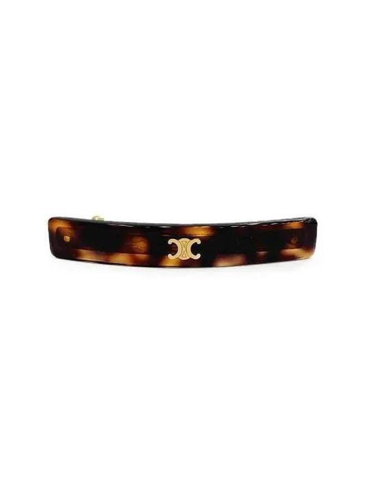 CELINE Triomphe Hair Clip Dark Havana