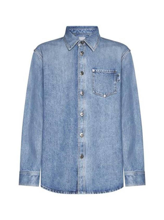 Bottega Veneta Long Sleeve Shirt 789336V42W04715 MID BLUE