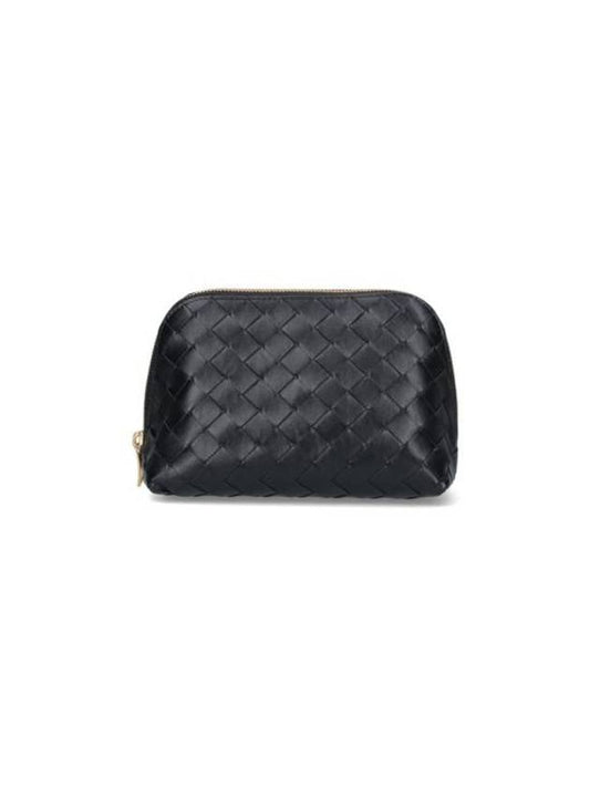 Bottega Veneta Intrecciato Calfskin Pouch Black