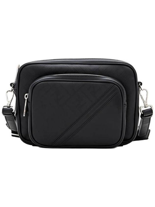 Fendi Shadow Diagonal Duo Camera Cross Bag Black