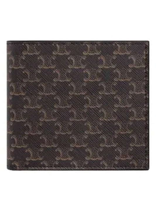 CELINE Logo Triomphe Bilford Half Wallet Black