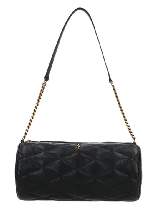 Saint Laurent Women's Sade Small Tube Quilted Lambskin Shoulder Bag Black
