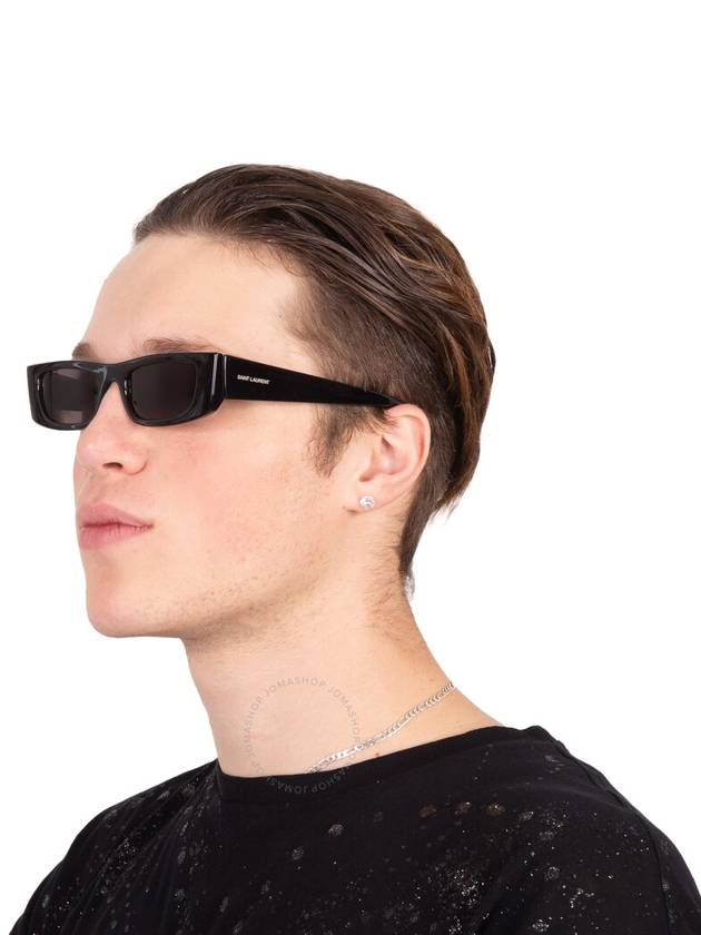 Saint Laurent Saint Laurent Black Rectangular Unisex Sunglasses SL 553S 001 52